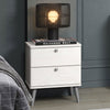 Wooden Bedside Cabinet With 2 Drawers With Plastic Legs - Augusta