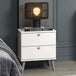 Wooden Bedside Cabinet With 2 Drawers With Plastic Legs - Augusta