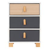 Wooden Bedside Cabinet With 3 Drawer - Brooklyn