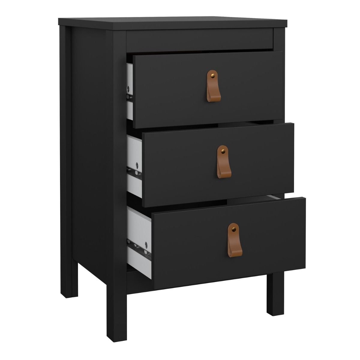 Wooden Bedside Cabinet With 3 Drawers - Barcelona