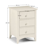 Wooden Bedside Cabinet With 3 Drawers - Cameo