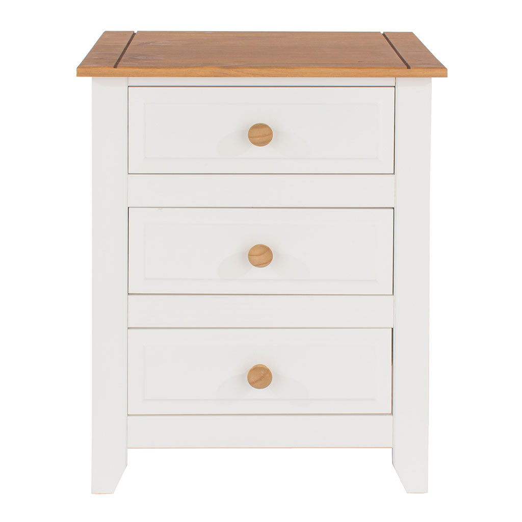 Wooden Bedside Cabinet With 3 Drawers - Capri