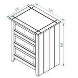 Wooden Bedside Cabinet With 3 Drawers - Capri