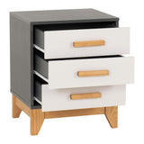 Wooden Bedside Cabinet With 3 Drawers - Cleveland