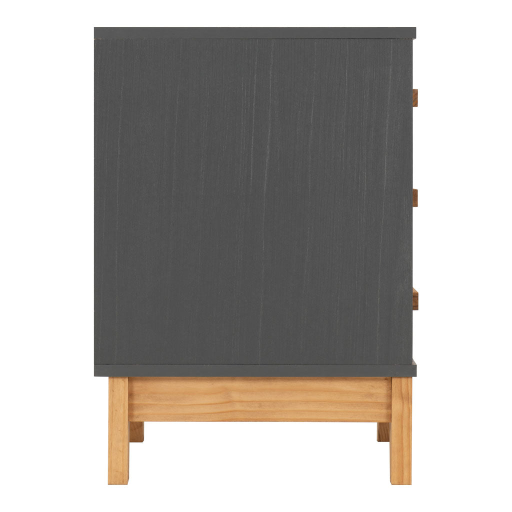 Wooden Bedside Cabinet With 3 Drawers - Cleveland