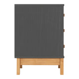 Wooden Bedside Cabinet With 3 Drawers - Cleveland