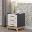 Wooden Bedside Cabinet With 3 Drawers - Cleveland