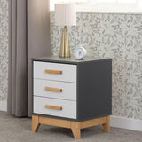 Wooden Bedside Cabinet With 3 Drawers - Cleveland
