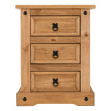 Wooden Bedside Cabinet With 3 Drawers - Corona