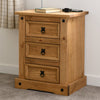 Wooden Bedside Cabinet With 3 Drawers - Corona