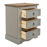 Wooden Bedside Cabinet 53cm Wide With 3 Drawers - Corona