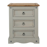 Wooden Bedside Cabinet 53cm Wide With 3 Drawers - Corona