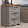 Wooden Bedside Cabinet 53cm Wide With 3 Drawers - Corona