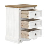 Wooden Bedside Cabinet 53cm Wide With 3 Drawers - Corona