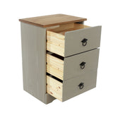 Wooden Bedside Cabinet With 3 Drawers - Corona Compact