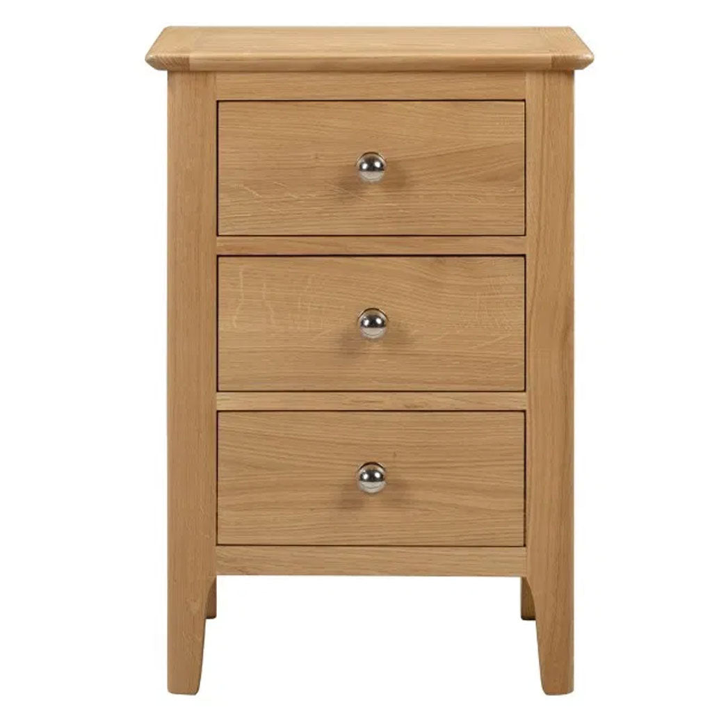 Wooden Bedside Cabinet With 3 Drawers - Cotswold