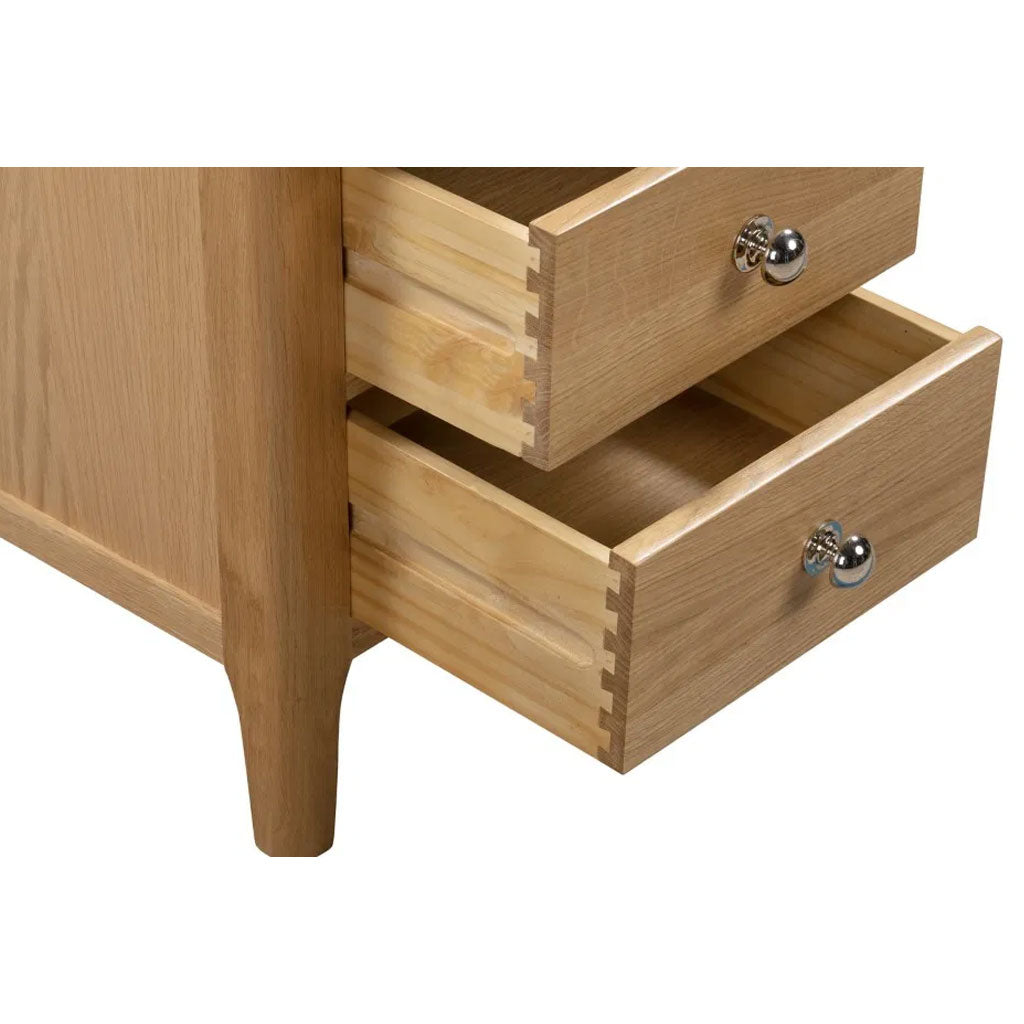 Wooden Bedside Cabinet With 3 Drawers - Cotswold