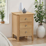 Wooden Bedside Cabinet With 3 Drawers - Cotswold