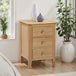 Wooden Bedside Cabinet With 3 Drawers - Cotswold