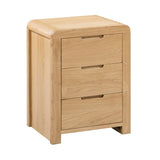 Wooden Bedside Cabinet With 3 Drawers - Curve