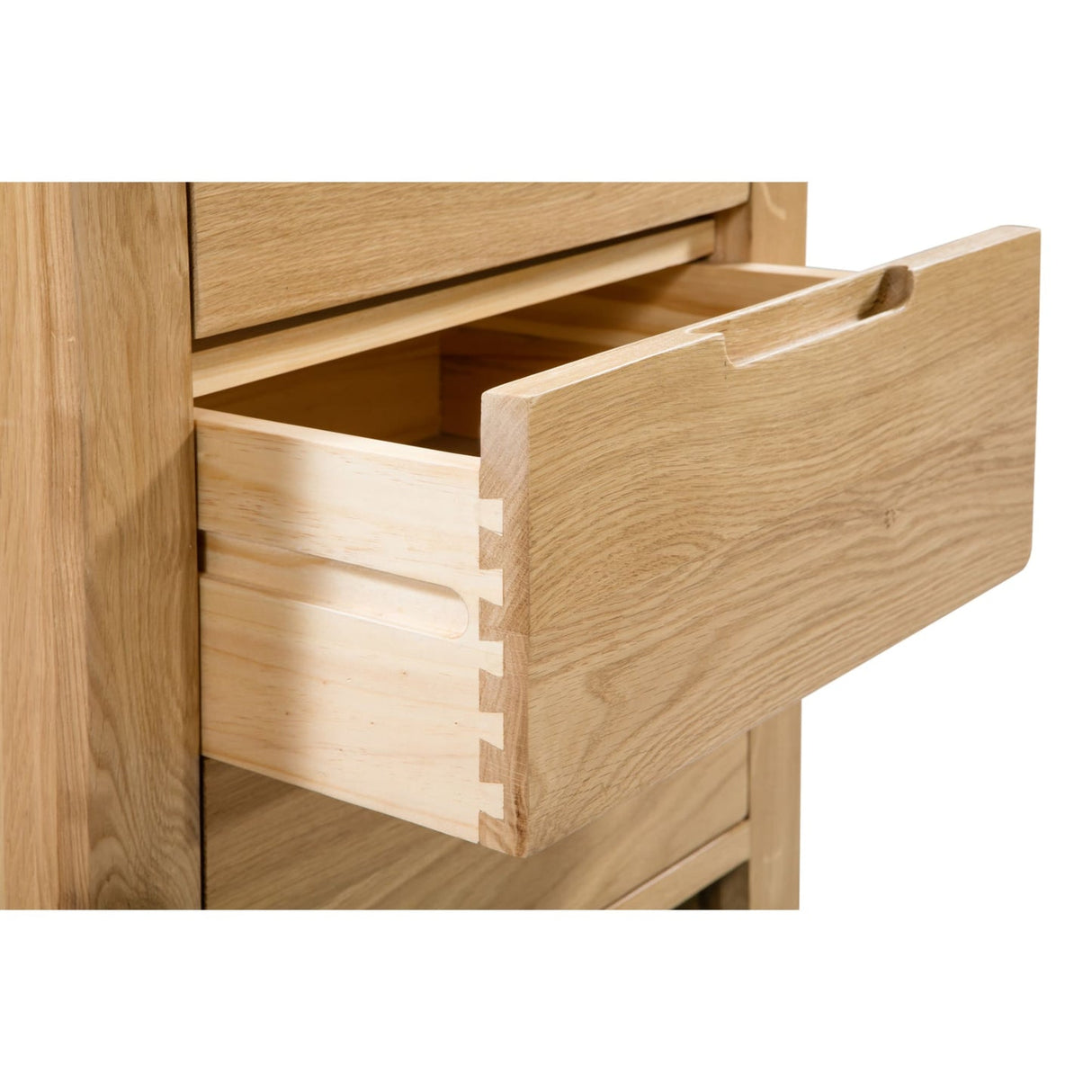 Wooden Bedside Cabinet With 3 Drawers - Curve