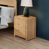 Wooden Bedside Cabinet With 3 Drawers - Curve