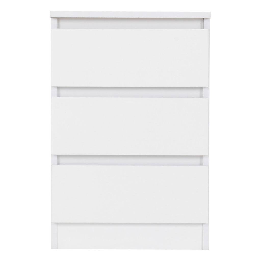 Wooden Bedside Cabinet With 3 Drawers in Set Of 2 - Malvern