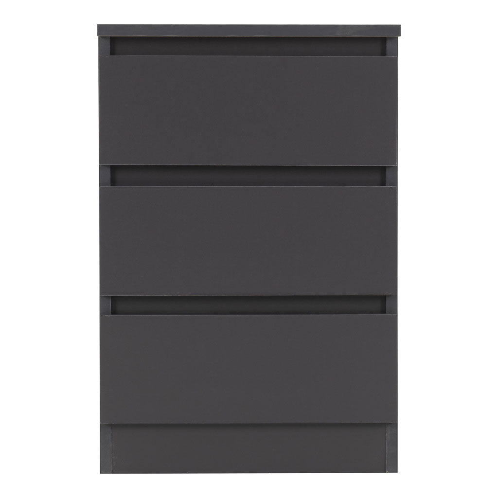 Wooden Bedside Cabinet With 3 Drawers in Set Of 2 - Malvern