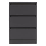 Wooden Bedside Cabinet With 3 Drawers in Set Of 2 - Malvern