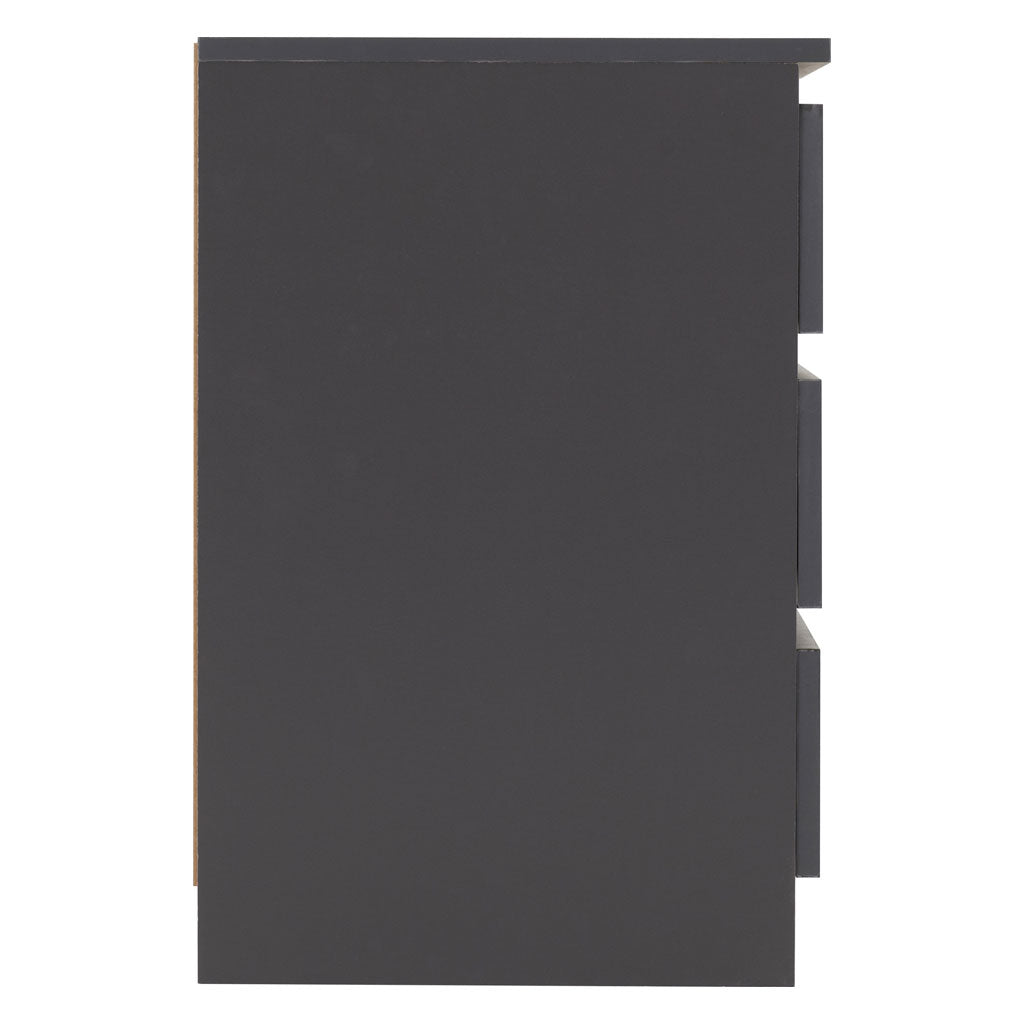 Wooden Bedside Cabinet With 3 Drawers in Set Of 2 - Malvern