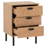 Wooden Bedside Cabinet With 3 Drawers - Leon