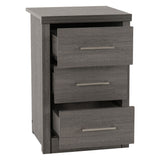 Wooden Bedside Cabinet With 3 Drawers - Lisbon