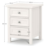Wooden Bedside Cabinet With 3 Drawers - Maine