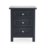 Wooden Bedside Cabinet With 3 Drawers - Maine