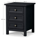 Wooden Bedside Cabinet With 3 Drawers - Maine