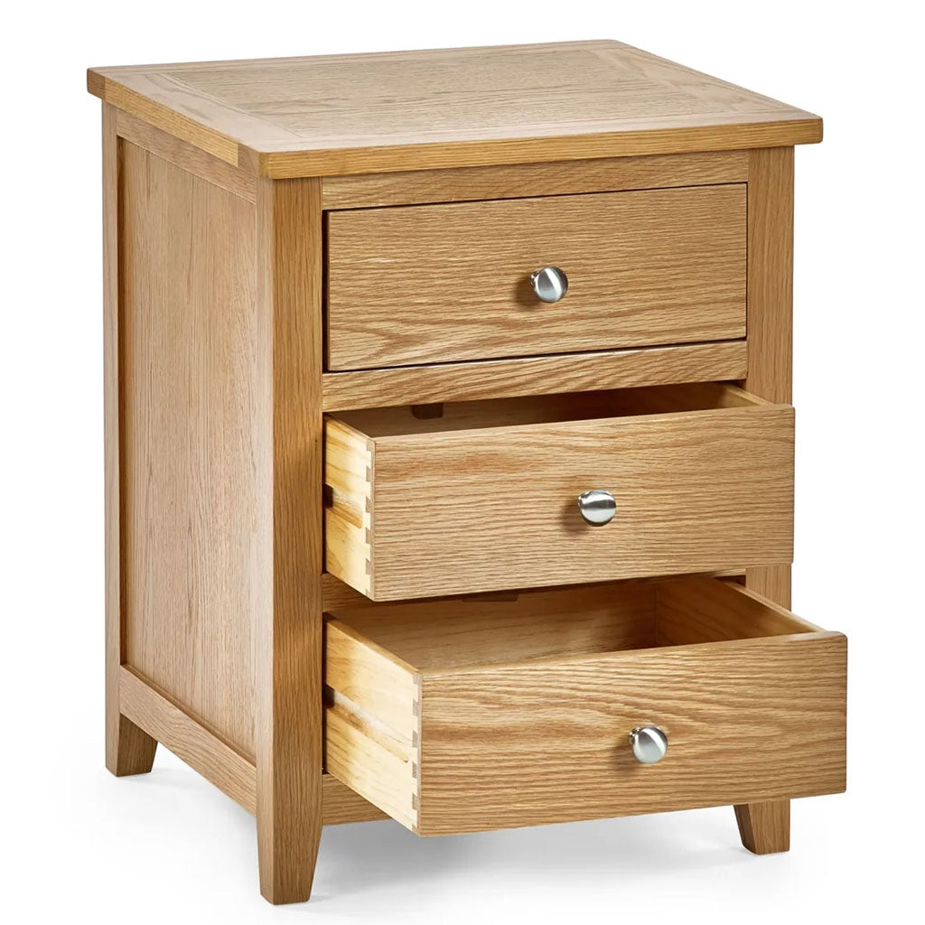 Wooden Bedside Cabinet With 3 Drawers - Mallory