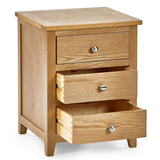 Wooden Bedside Cabinet With 3 Drawers - Mallory
