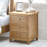 Wooden Bedside Cabinet With 3 Drawers - Mallory