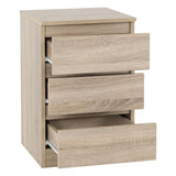 Wooden Bedside Cabinet With 3 Drawers - Malvern