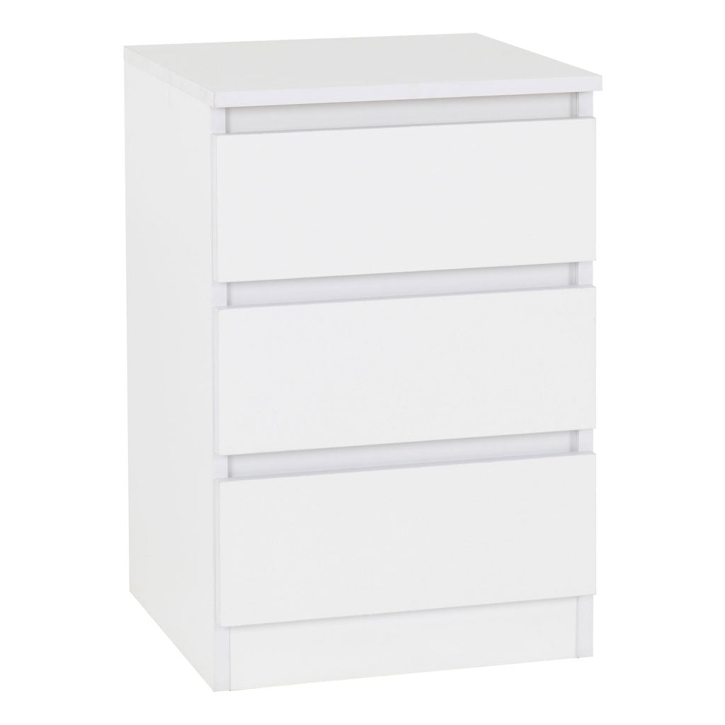 Wooden Bedside Cabinet With 3 Drawers - Malvern