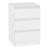 Wooden Bedside Cabinet With 3 Drawers - Malvern