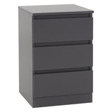 Wooden Bedside Cabinet With 3 Drawers - Malvern