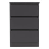 Wooden Bedside Cabinet With 3 Drawers - Malvern