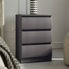 Wooden Bedside Cabinet With 3 Drawers - Malvern