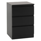Wooden Bedside Cabinet With 3 Drawers - Malvern