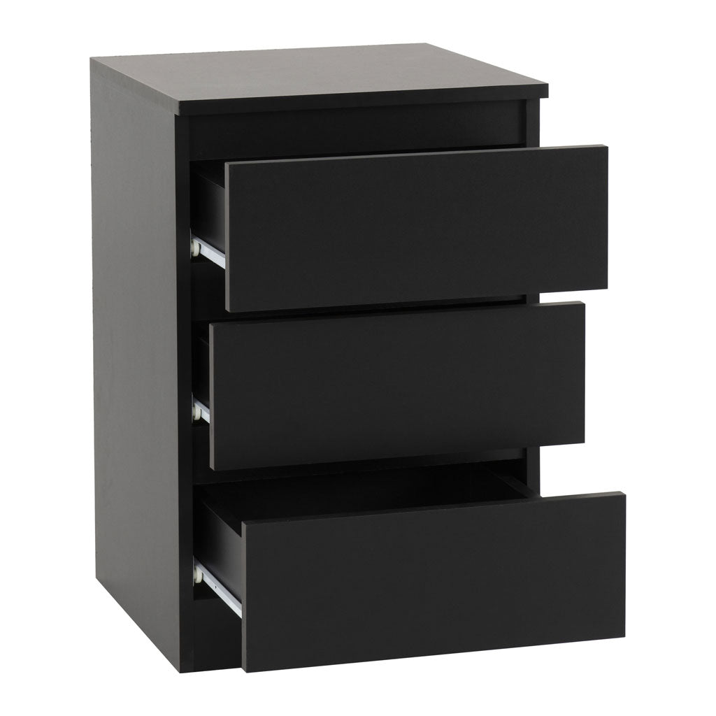 Wooden Bedside Cabinet With 3 Drawers - Malvern