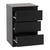 Wooden Bedside Cabinet With 3 Drawers - Malvern