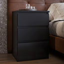 Wooden Bedside Cabinet With 3 Drawers - Malvern