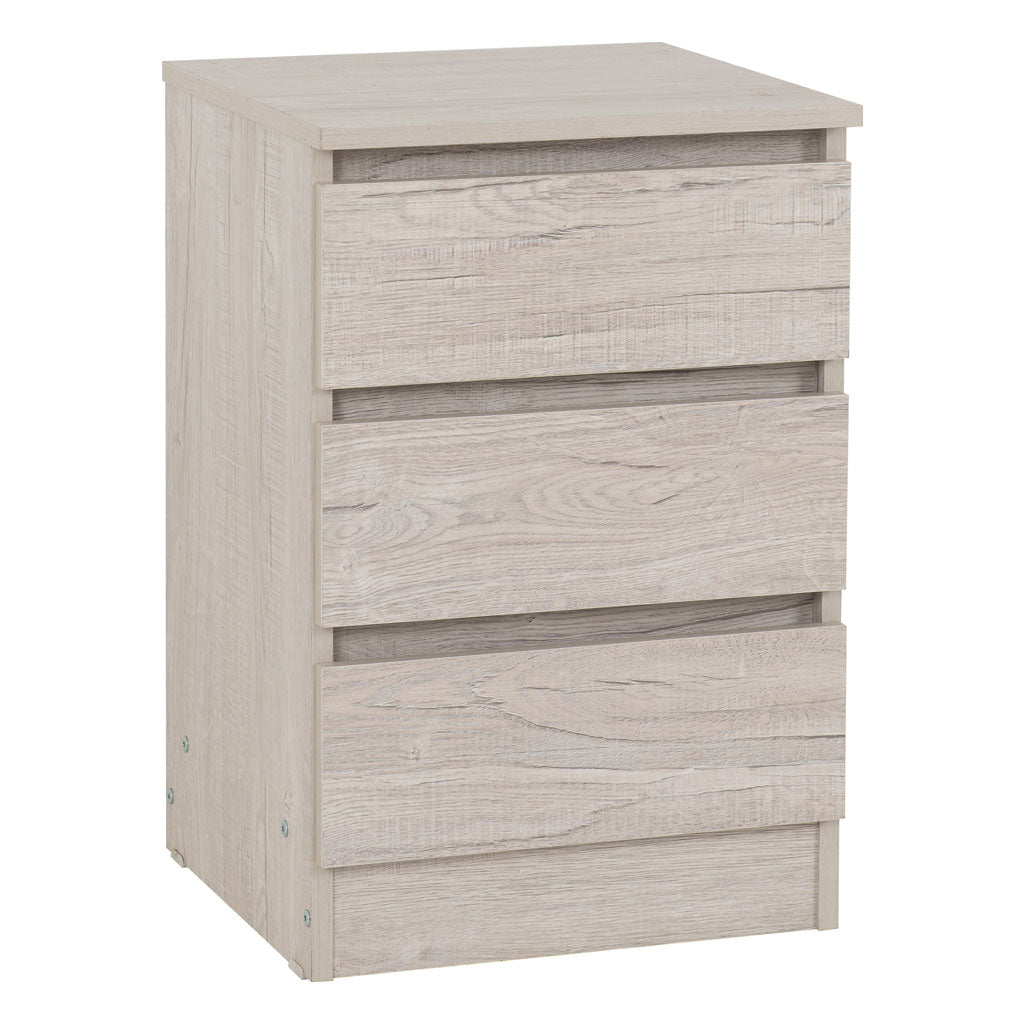 Wooden Bedside Cabinet With 3 Drawers - Malvern