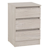 Wooden Bedside Cabinet With 3 Drawers - Malvern